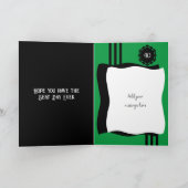 40 today写真名を追加する黒い緑の誕生日 カード (内部)