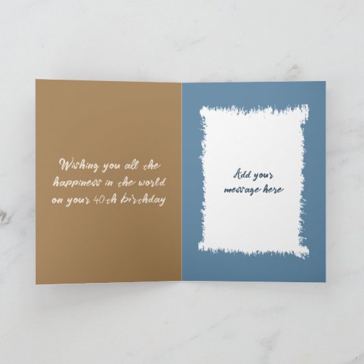 40 today追加フォトエイジ名brown birthday カード (内部)