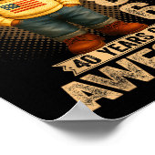 40 Year Old January 1986 Teddy Bear 40th Birthday  ポスター (角)