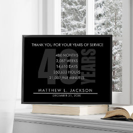 40 Year Retirement or Employee Appreciation Gift ポスター
