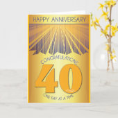 40 Year Sober Anniversary | Golden Ray 12 Step  カード (黄色い花)