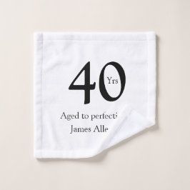 40 years aged to perfection birthday name simple  ウォッシュタオル