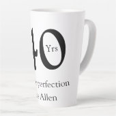 40 years aged to perfection birthday name simple  カフェラテマグ (右アングル)