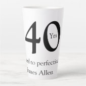 40 years aged to perfection birthday name simple  カフェラテマグ (正面)