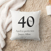40 years aged to perfection birthday name simple  クッション (ブランケット)