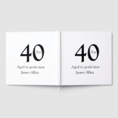 40 years aged to perfection birthday name simple  ゲストブック (全面)