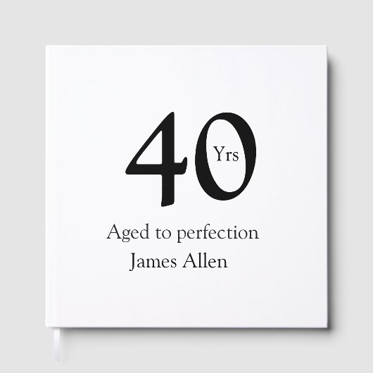 40 years aged to perfection birthday name simple  ゲストブック (正面)