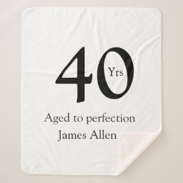 40 years aged to perfection birthday name simple  シェルパブランケット