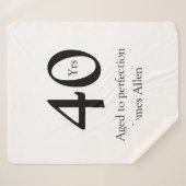40 years aged to perfection birthday name simple  シェルパブランケット (正面(横))