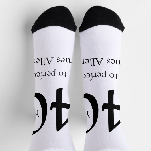 40 years aged to perfection birthday name simple  ソックス (上部)