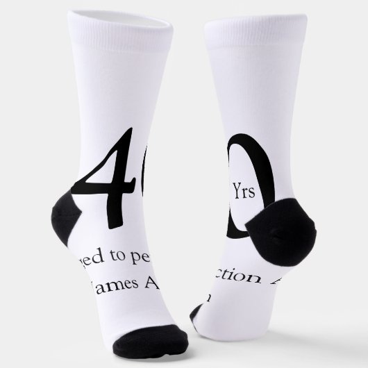 40 years aged to perfection birthday name simple  ソックス (傾斜あり)