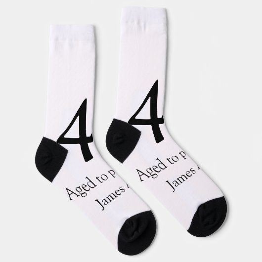 40 years aged to perfection birthday name simple  ソックス (右)