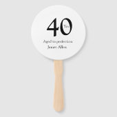 40 years aged to perfection birthday name simple  ハンドファン (裏面)