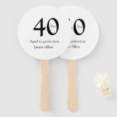 40 years aged to perfection birthday name simple  ハンドファン (正面&裏面)