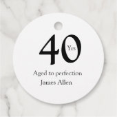 40 years aged to perfection birthday name simple  フェイバータグ (裏面)