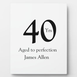40 years aged to perfection birthday name simple  フォトプラーク