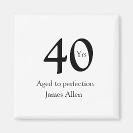 40 years aged to perfection birthday name simple  マグネット