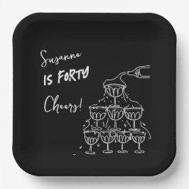 40 years Birthday Champagne tower funky ペーパープレート