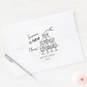 40 years Birthday Champagne tower funky ラウンドシール (封筒)