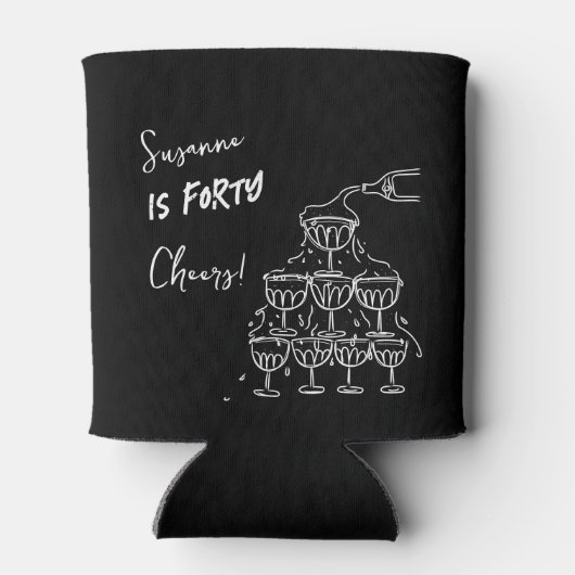 40 years Birthday Champagne tower funky 缶クーラー (裏面)