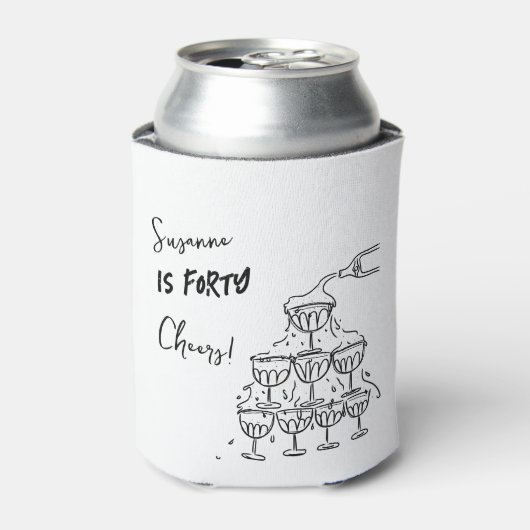 40 years Birthday Champagne tower funky 缶クーラー (缶正面)