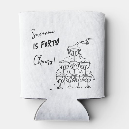 40 years Birthday Champagne tower funky 缶クーラー (裏面)