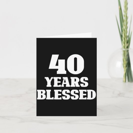 40 Years Blessed 40th Birthday Christian Religious カード (正面)