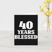 40 Years Blessed 40th Birthday Christian Religious カード (黄色い花)