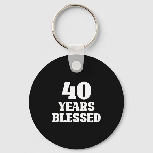 40 Years Blessed 40th Birthday Christian Religious キーホルダー (正面)