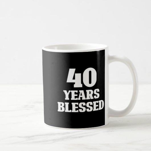40 Years Blessed 40th Birthday Christian Religious コーヒーマグカップ (右)