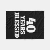 40 Years Blessed 40th Birthday Christian Religious フリースブランケット (正面(横))