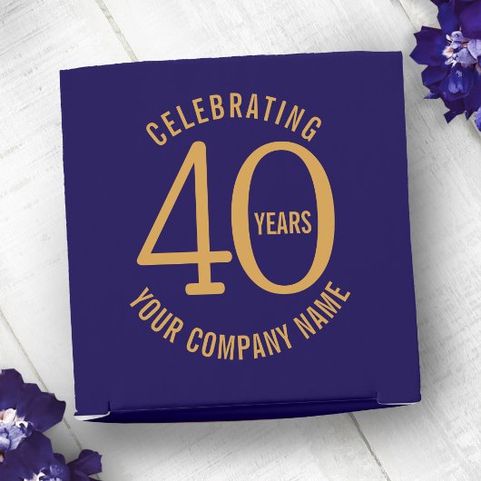 40 years blue gold business anniversary logo フェイバーボックス