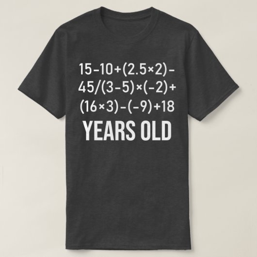 40 Years Old Algebra Funny Equation 40th Birthday  Tシャツ (デザイン正面)