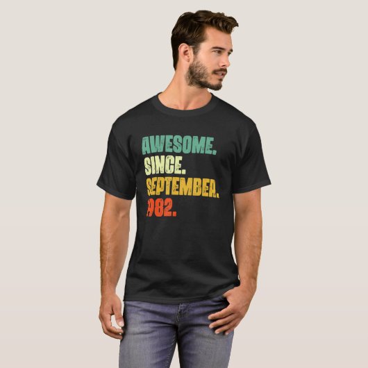 40 Years Old Awesome Since September 1982 40th 1 Tシャツ (正面フル)