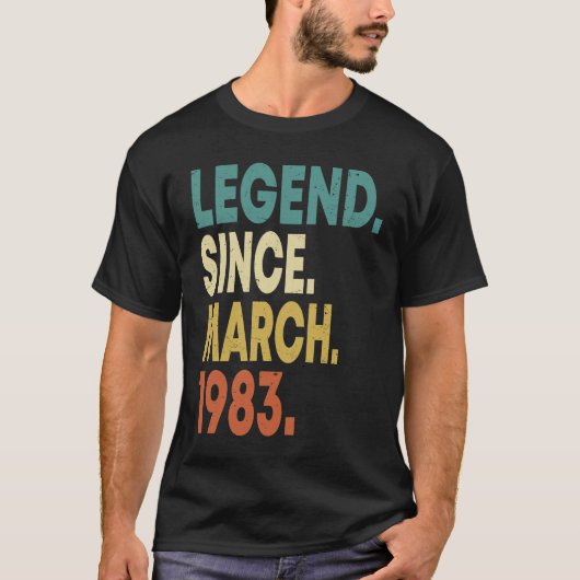 40 Years Old Men Women Legend Since March 1983 40t Tシャツ (正面)