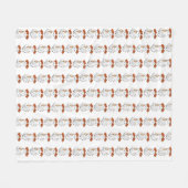 40ozタンブラーのかわいいハロウィーン幽霊 フリースブランケット (正面(横))