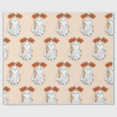 40ozタンブラーのかわいいハロウィーン幽霊 ラッピングペーパー (フラット)