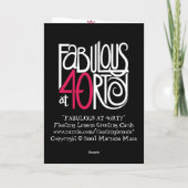 40rtyダークカードで素晴らしい カード (裏面)