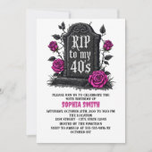 40sゴシック誕生日 招待状 (正面)