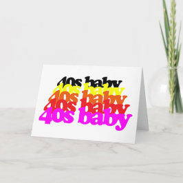 40s Baby Retro Colorful Typography 40th Birthday カード