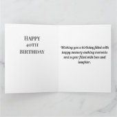 40thまたは任意の年齢の写真コラージビッグ誕生日カード カード (内部)