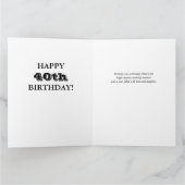 40thまたは任意の年齢の写真コラージュの大きな誕生日 カード (内部)