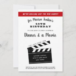 40thまたは任意の誕生日サプライズ映画テーマおもしろい 招待状