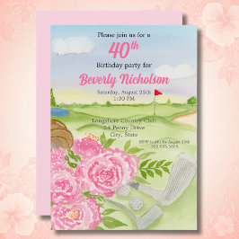 40thゴルフバースデーパーティーPeoniesゴルフコース 招待状