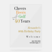 40thゴルフ応援ビアーズバースデーパーティーへようこそ アクリルサイン (正面)