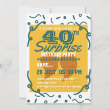 40thサプライズ誕生日パーティーモダンヴィンテージ黄