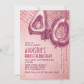 40thバースデーウォメンズバラ金ゴールド 招待状 (正面)