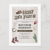 40thバースデーカウボーイロデオパーティーレトロ インビテーションポストカード (正面)