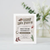 40thバースデーカウボーイロデオパーティーレトロ インビテーションポストカード (スタンド正面)