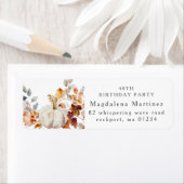 40thバースデーカボチャ秋フラワー差出人住所 ラベル (インサイチュ)